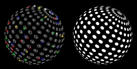 Flare Mesh 2D Abstract Dotted Sphere Icon with Light Spots Stockillustratie
