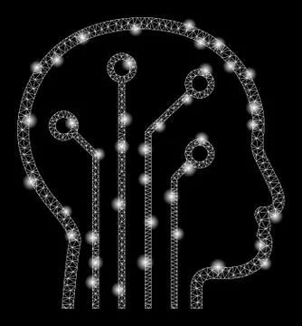 Flare Mesh 2D Artificial Intelligence with Flare Spots Stock Illustration
