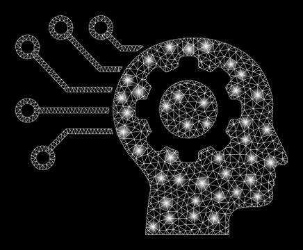 Flare Mesh 2D Artificial Mind with Flare Spots Illustrazione stock