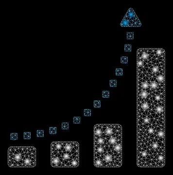 Flare Mesh 2D Bar Chart Trend with Flare Spots Stockillustratie