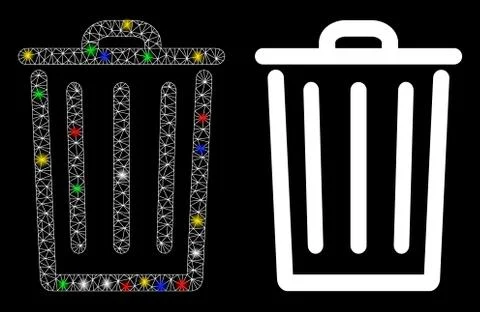 Flare Mesh 2D Bin Icon with Flare Spots Stock Illustration