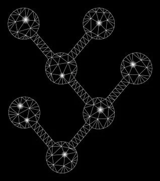 Flare Mesh 2D Binary Tree with Flare Spots Illustrazione stock