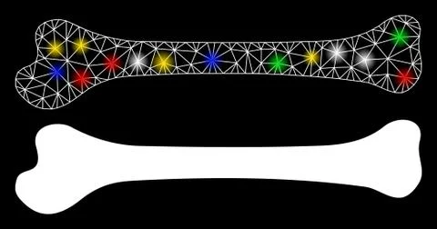 Flare Mesh 2D Bone Icon with Flare Spots 스톡 일러스트