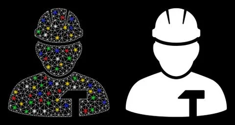 Flare Mesh 2D Builder Person Icon with Flare Spots Stock Illustration