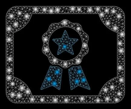 Flare Mesh 2D Certificate with Flash Spots Stock Illustration