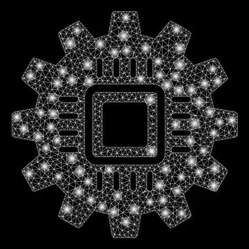 Flare Mesh 2D Chip Development Gear with Flare Spots Stock Illustration