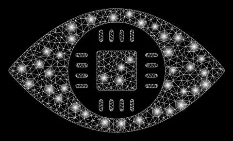 Flare Mesh 2D Chip Eye Lens with Flare Spots Illustrazione stock
