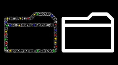 Flare Mesh 2D Closed Folder Icon with Flare Spots 스톡 일러스트