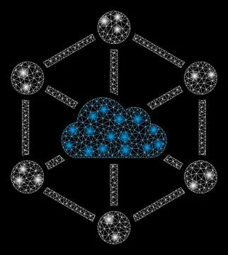 Flare Mesh 2D Cloud Links with Flare Spots Stock Illustration