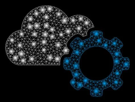 Flare Mesh 2D Cloud Options Gear with Light Spots Stock Illustration