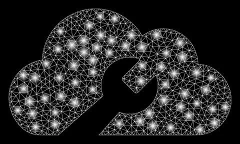 Flare Mesh 2D Cloud Wrench Tools with Flare Spots 스톡 일러스트