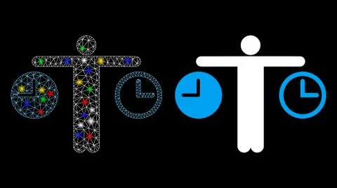 Flare Mesh 2D Compare Time Icon with Flare Spots Stock Illustration