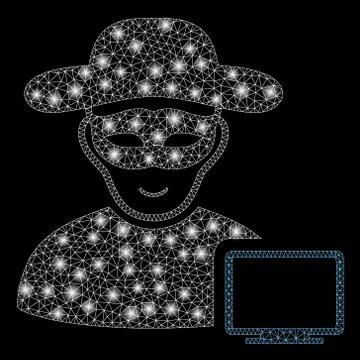 Flare Mesh 2D Computer Hacker with Light Spots Stock Illustration