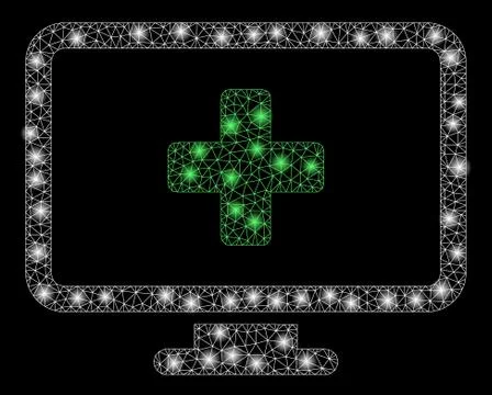 Flare Mesh 2D Computer Treatment with Flare Spots Stock Illustration