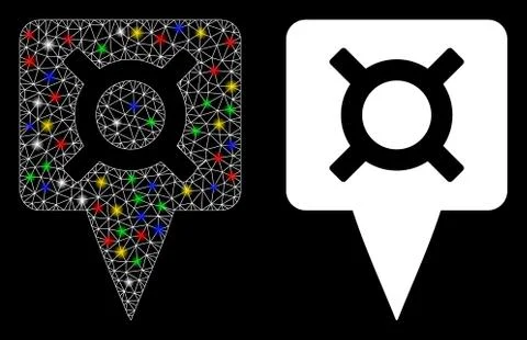 Flare Mesh 2D Currency Map Pointer Icon with Flare Spots Illustrazione stock