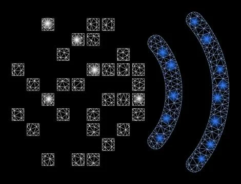 Flare Mesh 2D Data Transmission with Flare Spots Illustrazione stock
