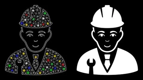 Flare Mesh 2D Developer Icon with Flare Spots Illustrazione stock