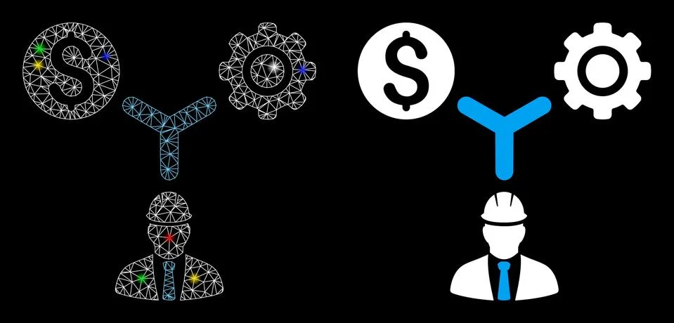 Flare Mesh 2D Development Relations Icon with Flare Spots Stock Illustration