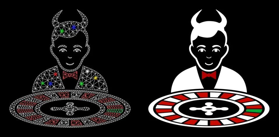 Flare Mesh 2D Devil Roulette Croupier Icon with Flare Spots Stock Illustration