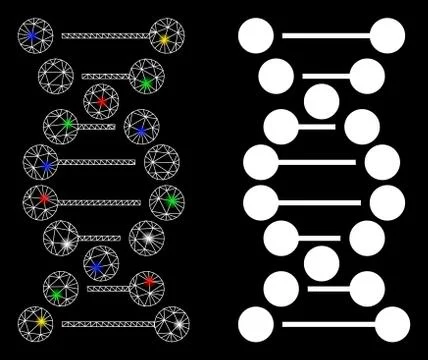 Flare Mesh 2D DNA Icon with Flare Spots イラスト素材