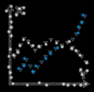 Flare Mesh 2D Dotted Functions Plot with Flare Spots Illustrazione stock