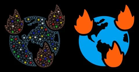 Flare Mesh 2D Earth Disasters Icon with Flare Spots イラスト素材