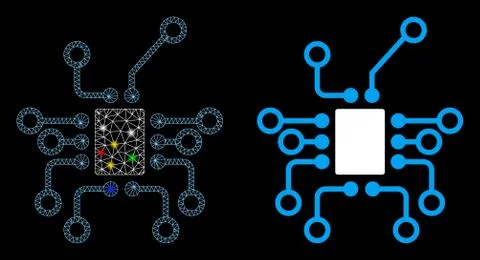 Flare Mesh 2D Electronics Icon with Flare Spots イラスト素材