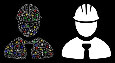 Flare Mesh 2D Engineer Icon with Flare Spots Stock Illustration