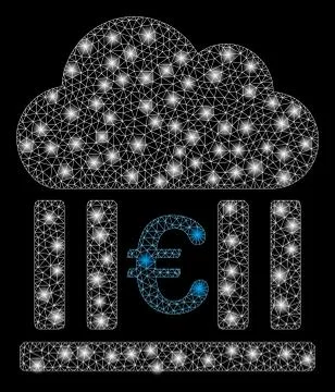 Flare Mesh 2D Euro Cloud Banking with Flare Spots Illustrazione stock