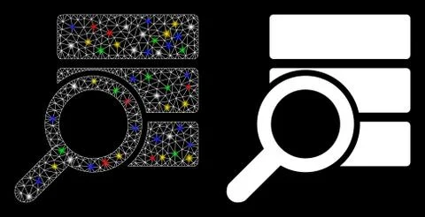 Flare Mesh 2D Explore Database Icon with Flare Spots Illustrazione stock