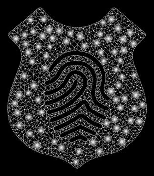 Flare Mesh 2D Fingerprint Shield with Flare Spots Stock Illustration