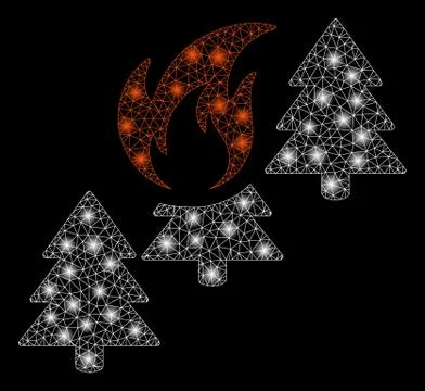 Flare Mesh 2D Forest Fire with Flare Spots Illustrazione stock