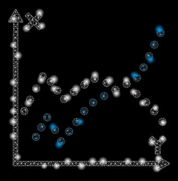Flare Mesh 2D Functions Plot with Flare Spots Illustrazione stock