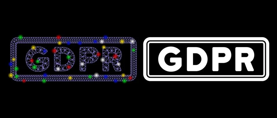 Flare Mesh 2D GDPR Rectangle Icon with Flare Spots Stockillustratie