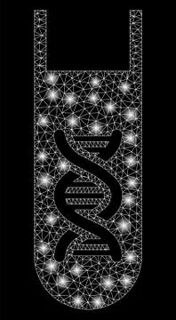 Flare Mesh 2D Genetic Analysis Test-Tube with Flare Spots Stock Illustration