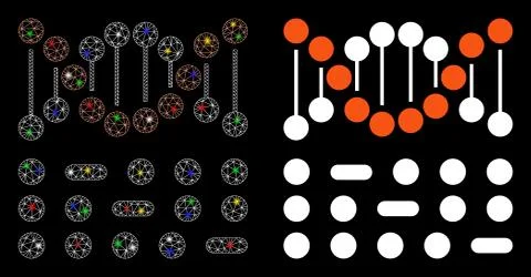 Flare Mesh 2D Genetic Code Icon with Flare Spots Stock Illustration