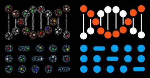 Flare Mesh 2D Genome Code Icon with Flare Spots Stock Illustration