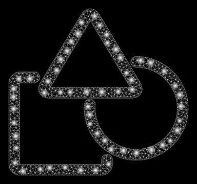 Flare Mesh 2D Geometric Objects with Flash Spots Stock Illustration