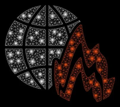 Flare Mesh 2D Global Fire with Flare Spots Stock Illustration