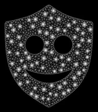 Flare Mesh 2D Happy Shield with Light Spots Stock Illustration