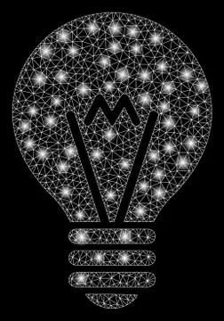 Flare Mesh 2D Hint Bulb with Light Spots Illustrazione stock