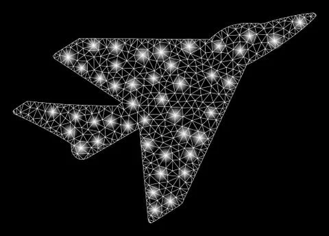 Flare Mesh 2D Intercepter with Light Spots Stock Illustration