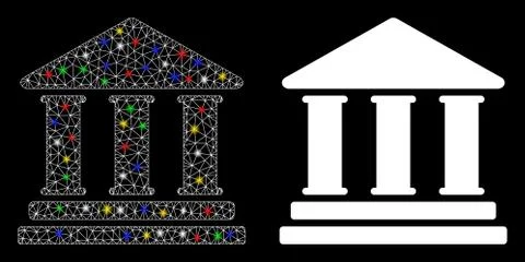 Flare Mesh 2D Library Building Icon with Flare Spots Ilustración de archivo