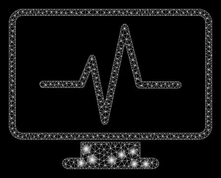 Flare Mesh 2D Line Chart Monitoring with Flare Spots Illustrazione stock