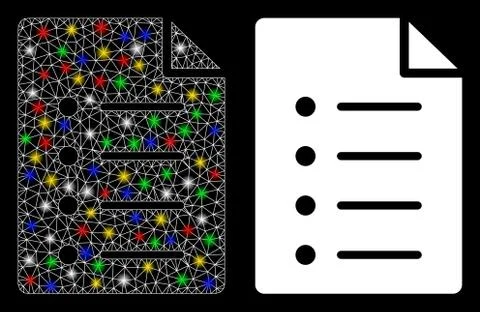 Flare Mesh 2D List Page Icon with Flare Spots 스톡 일러스트