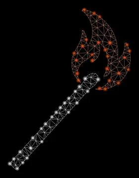 Flare Mesh 2D Match Fire with Flare Spots Stock Illustration