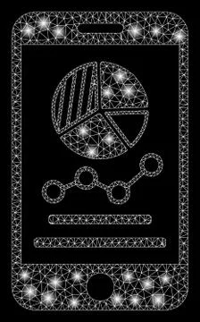 Flare Mesh 2D Mobile Graphs with Flare Spots Stockillustratie