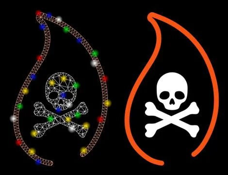 Flare Mesh 2D Mortal Flame Icon with Flash Spots Illustrazione stock