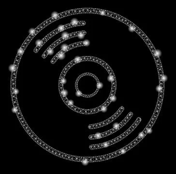 Flare Mesh 2D Music Disk with Flare Spots Stock Illustration