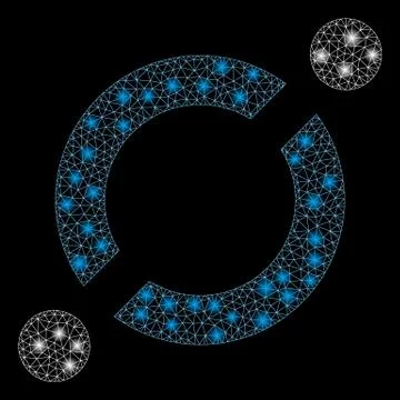 Flare Mesh 2D Node Link with Flare Spots Stock Illustration